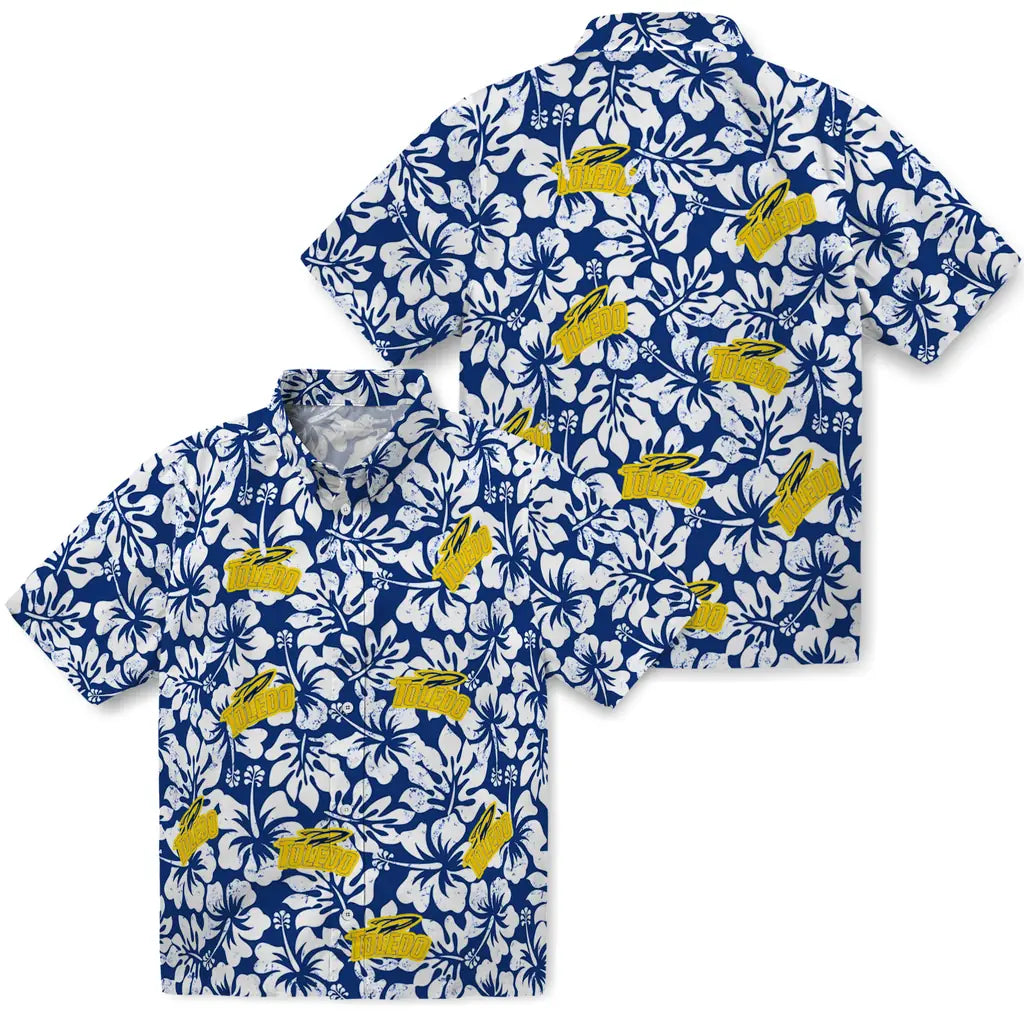 Toledo Rockets Hawaiian Shirt - Hibiscus Motif | Hula Hawaiian Shirts