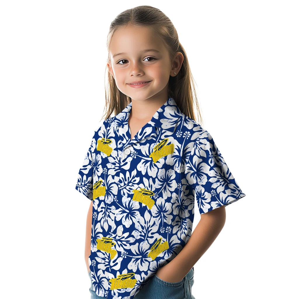 Toledo Rockets Hawaiian Shirt - Hibiscus Motif | Hula Hawaiian Shirts