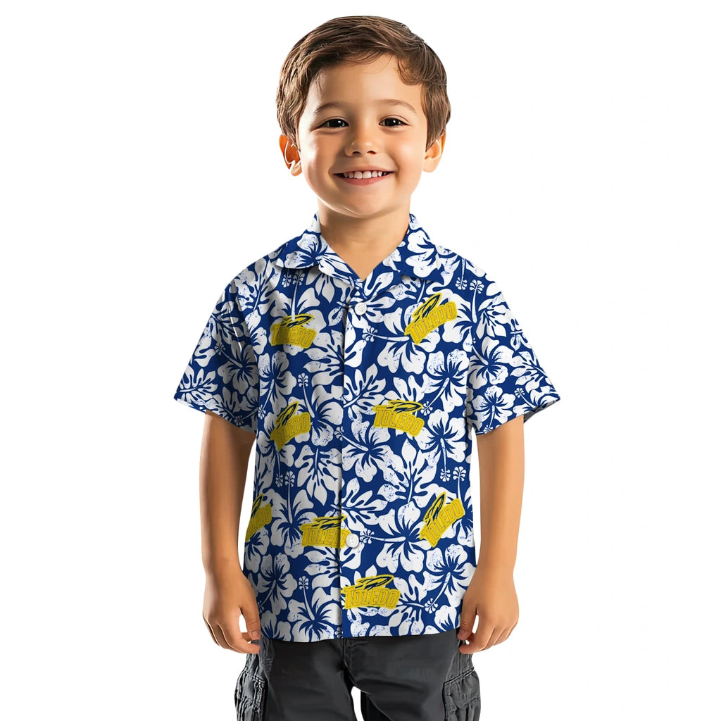 Toledo Rockets Hawaiian Shirt - Hibiscus Motif | Hula Hawaiian Shirts