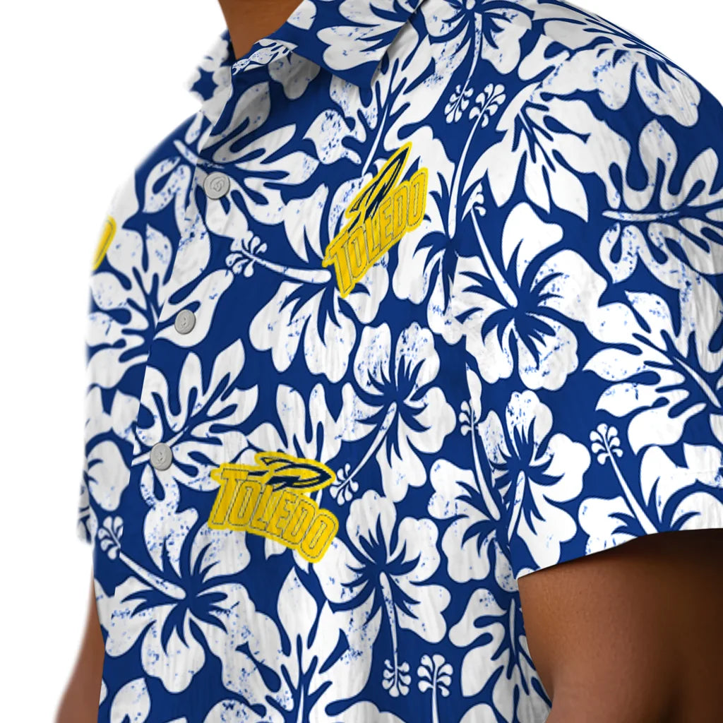 Toledo Rockets Hawaiian Shirt - Hibiscus Motif | Hula Hawaiian Shirts