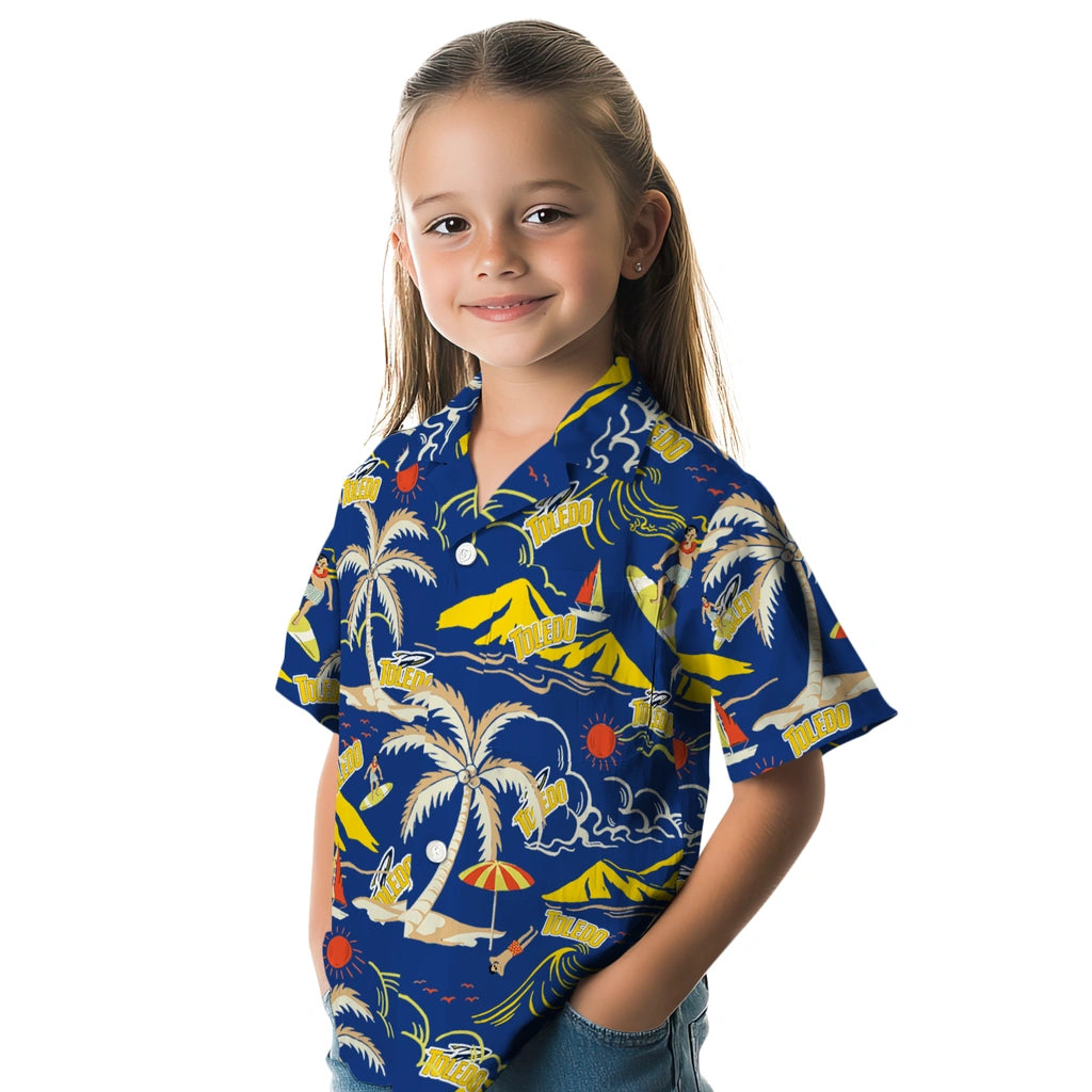 Toledo Rockets Hawaiian Shirt - Palm Tree Island | Hula Hawaiian Shirts