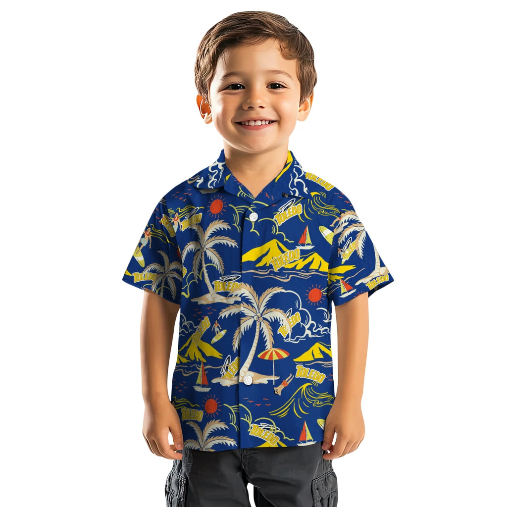 Toledo Rockets Hawaiian Shirt - Palm Tree Island | Hula Hawaiian Shirts