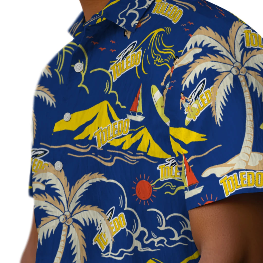Toledo Rockets Hawaiian Shirt - Palm Tree Island | Hula Hawaiian Shirts