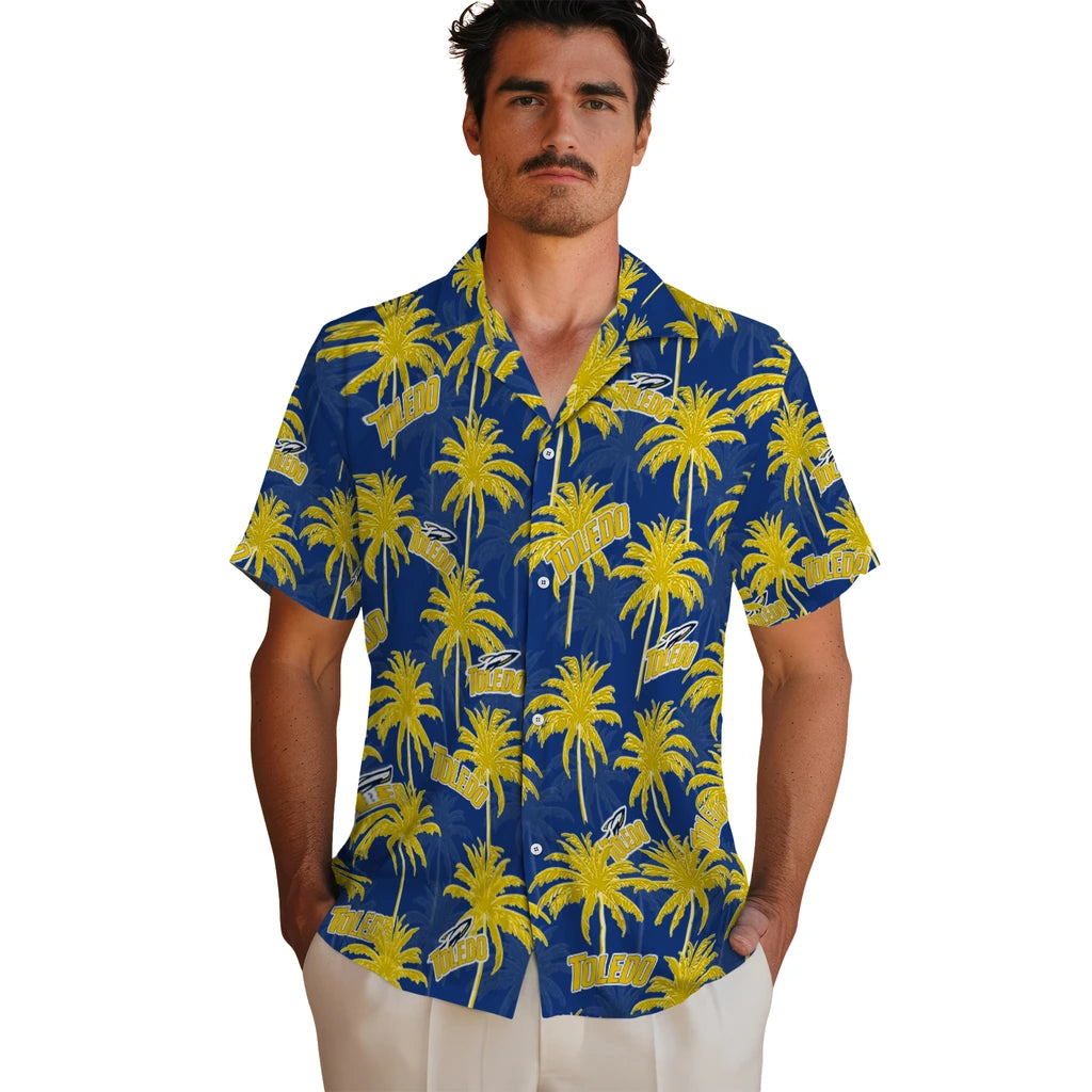 Toledo Rockets Hawaiian Shirt - Palm Tree Motif | Hula Hawaiian Shirts