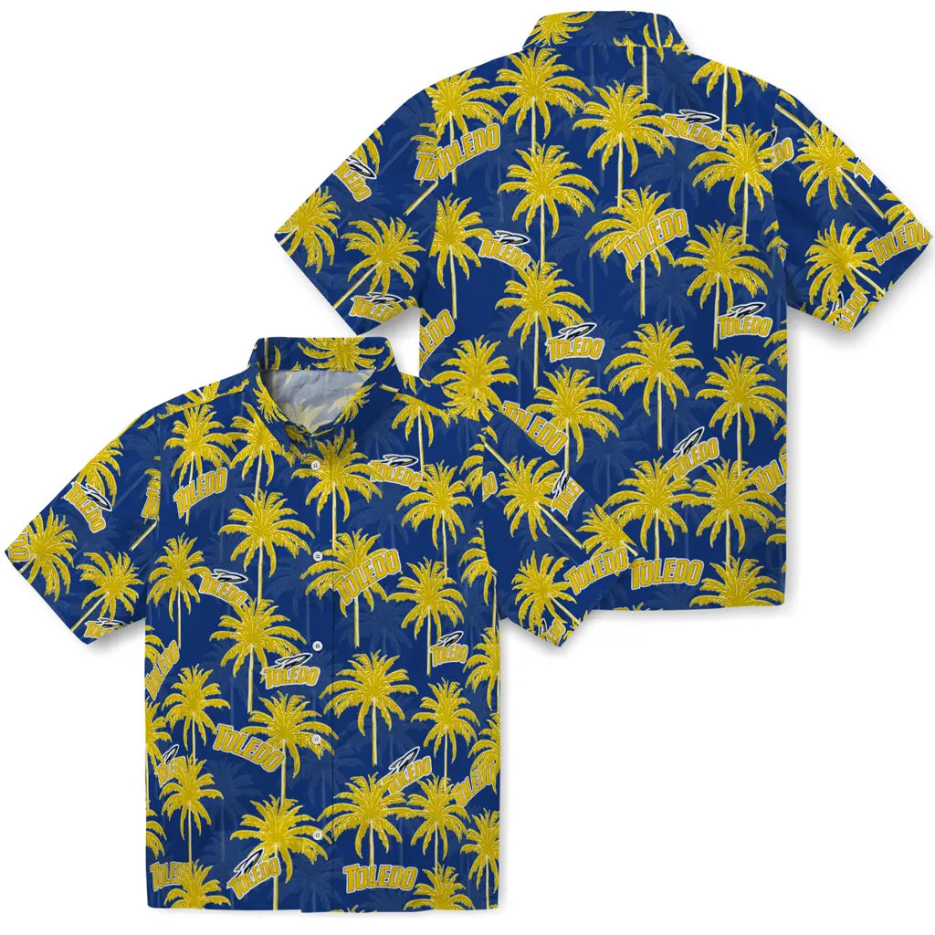 Toledo Rockets Hawaiian Shirt - Palm Tree Motif | Hula Hawaiian Shirts