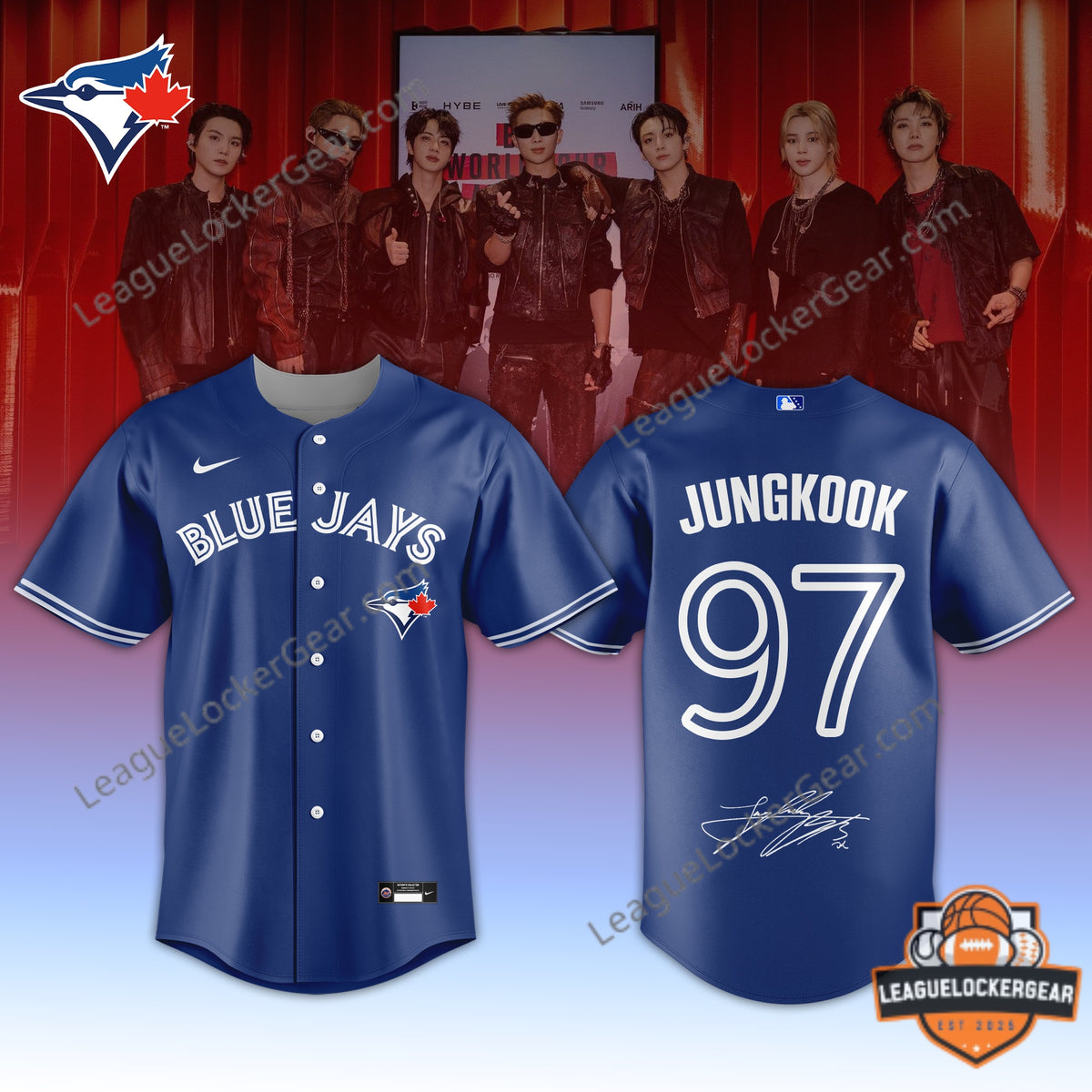 Toronto Blue Jays BTS 2026 World Tour Baseball Jersey