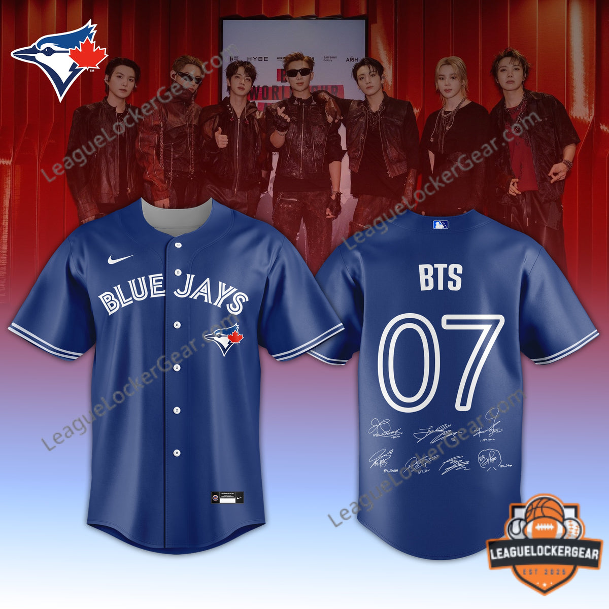 Toronto Blue Jays BTS 2026 World Tour Baseball Jersey