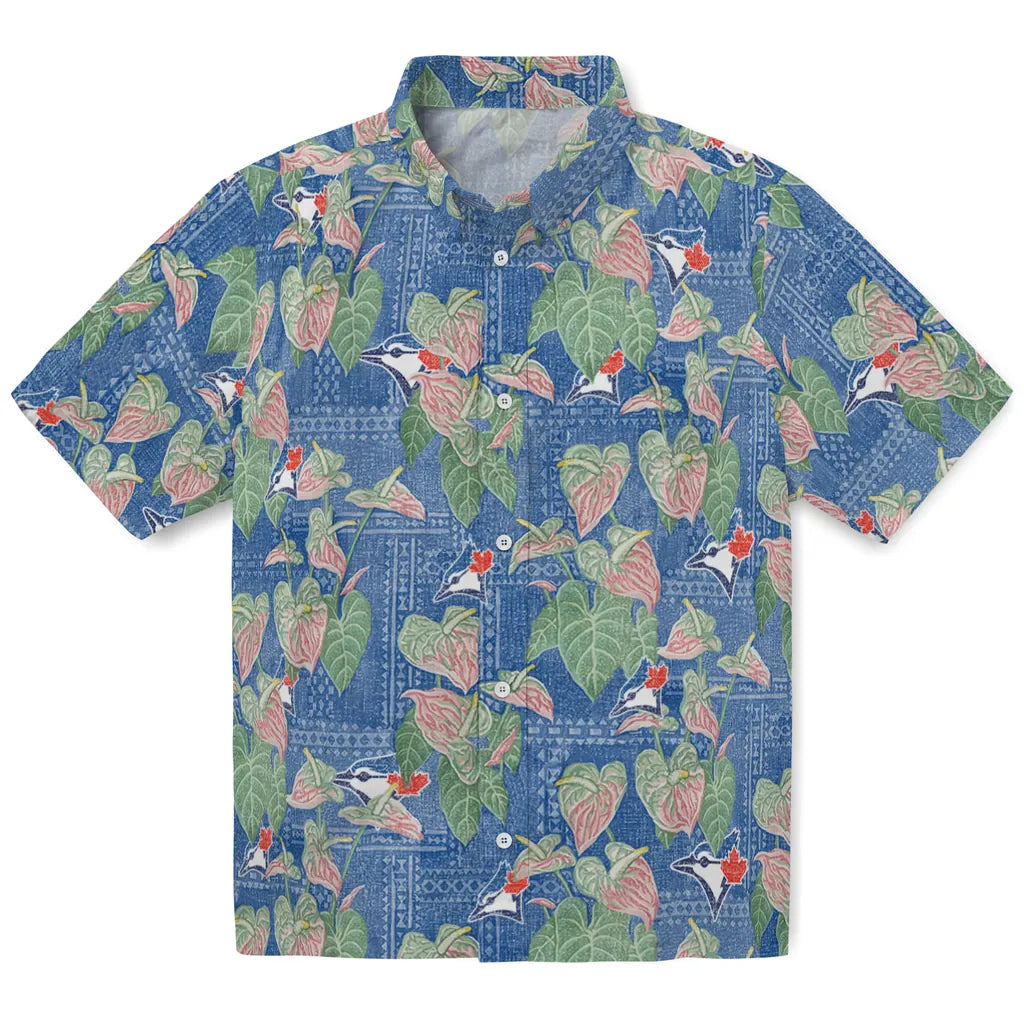 Toronto Blue Jays Hawaiian Shirt - Anthurium Overlay | Hula Hawaiian Shirts