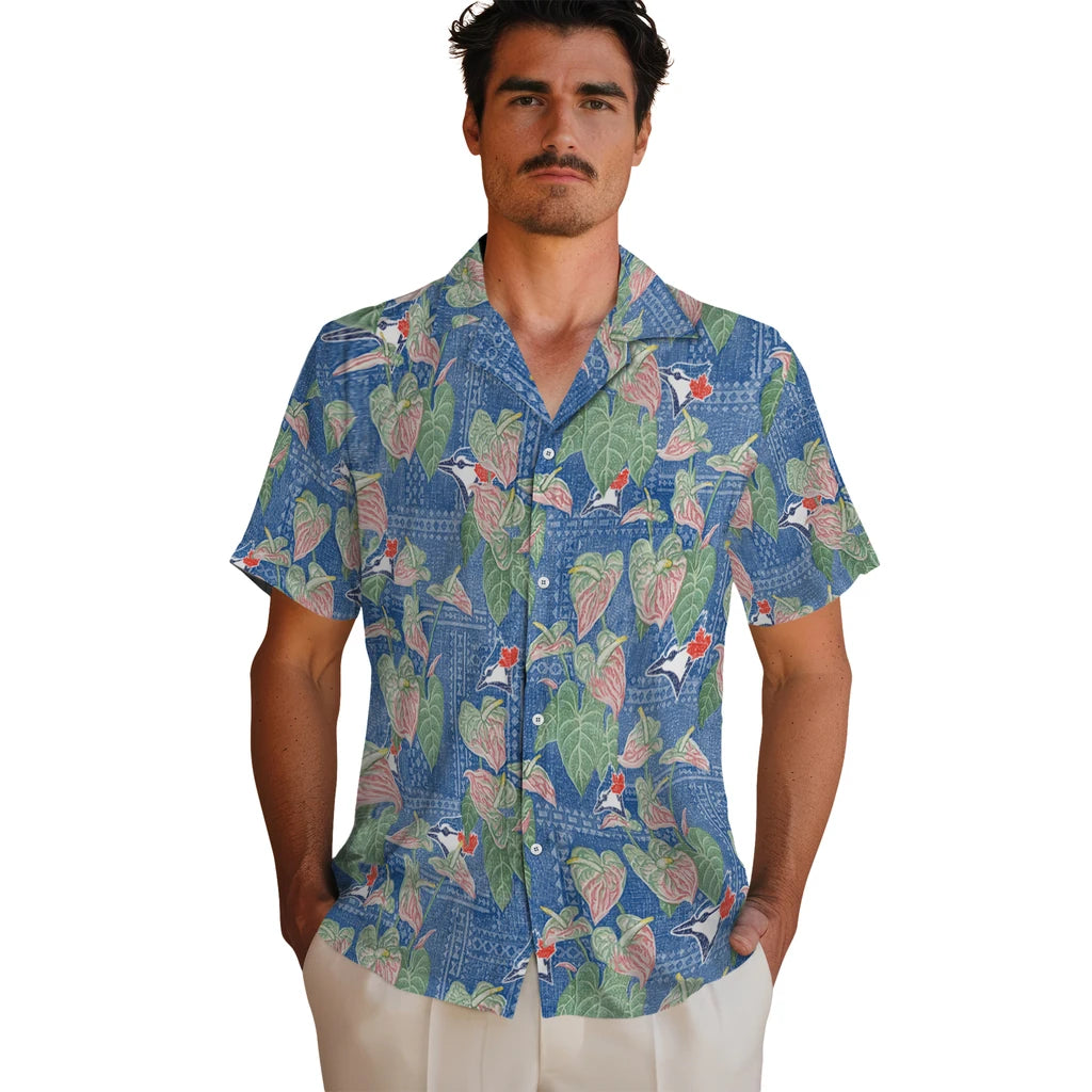 Toronto Blue Jays Hawaiian Shirt - Anthurium Overlay | Hula Hawaiian Shirts