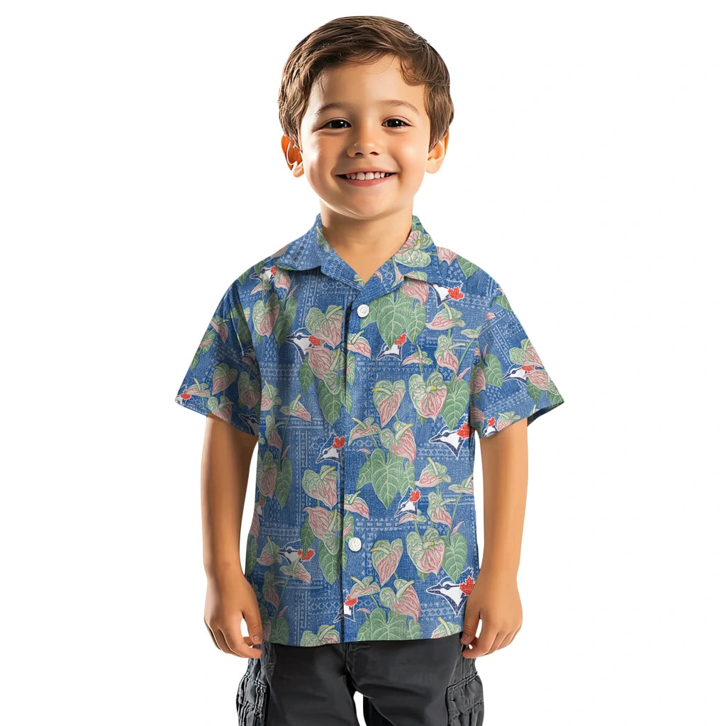 Toronto Blue Jays Hawaiian Shirt - Anthurium Overlay | Hula Hawaiian Shirts