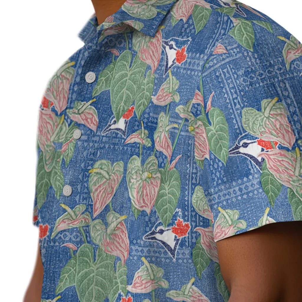 Toronto Blue Jays Hawaiian Shirt - Anthurium Overlay | Hula Hawaiian Shirts