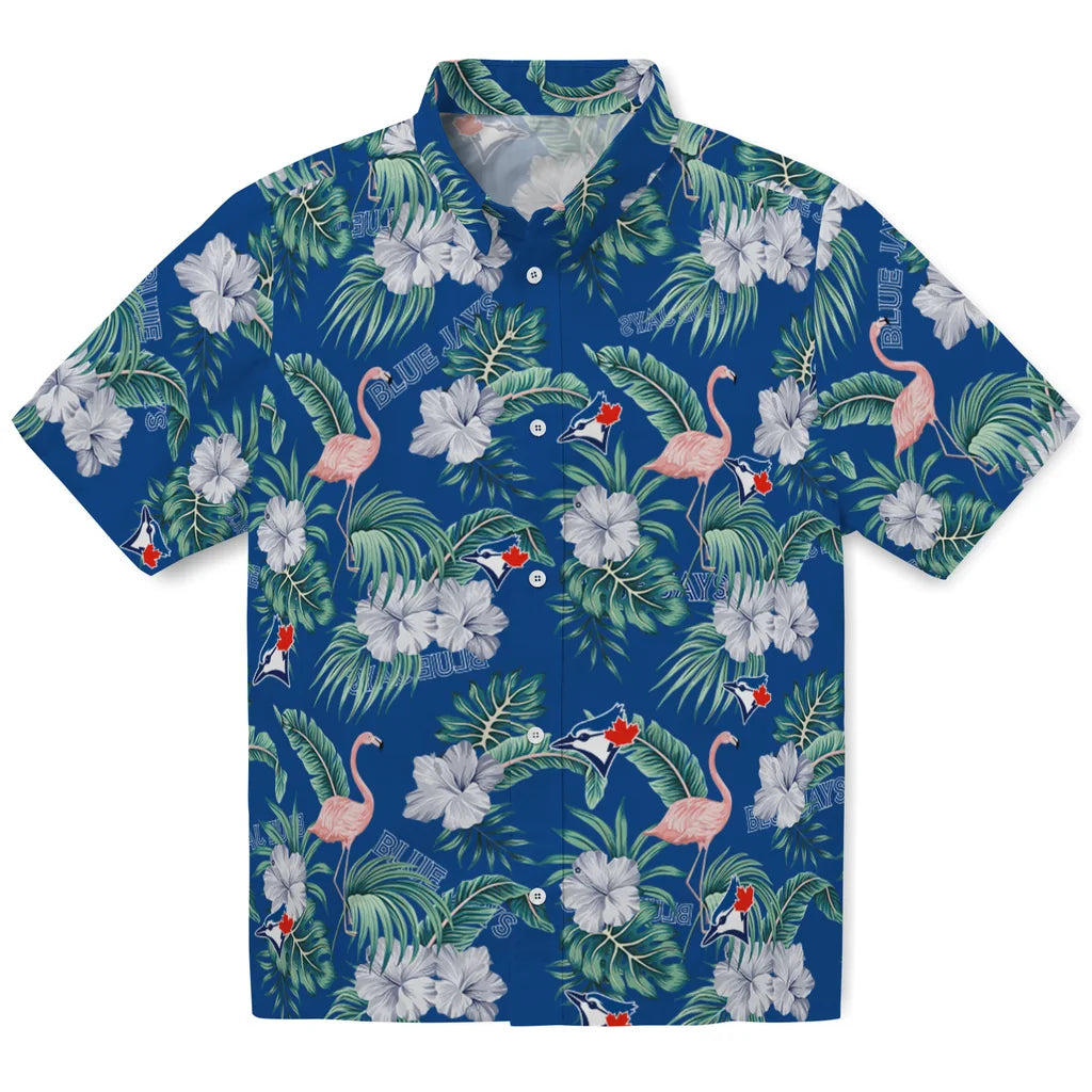 Toronto Blue Jays Hawaiian Shirt - Flamingo and Hibiscus | Hula Hawaiian Shirts