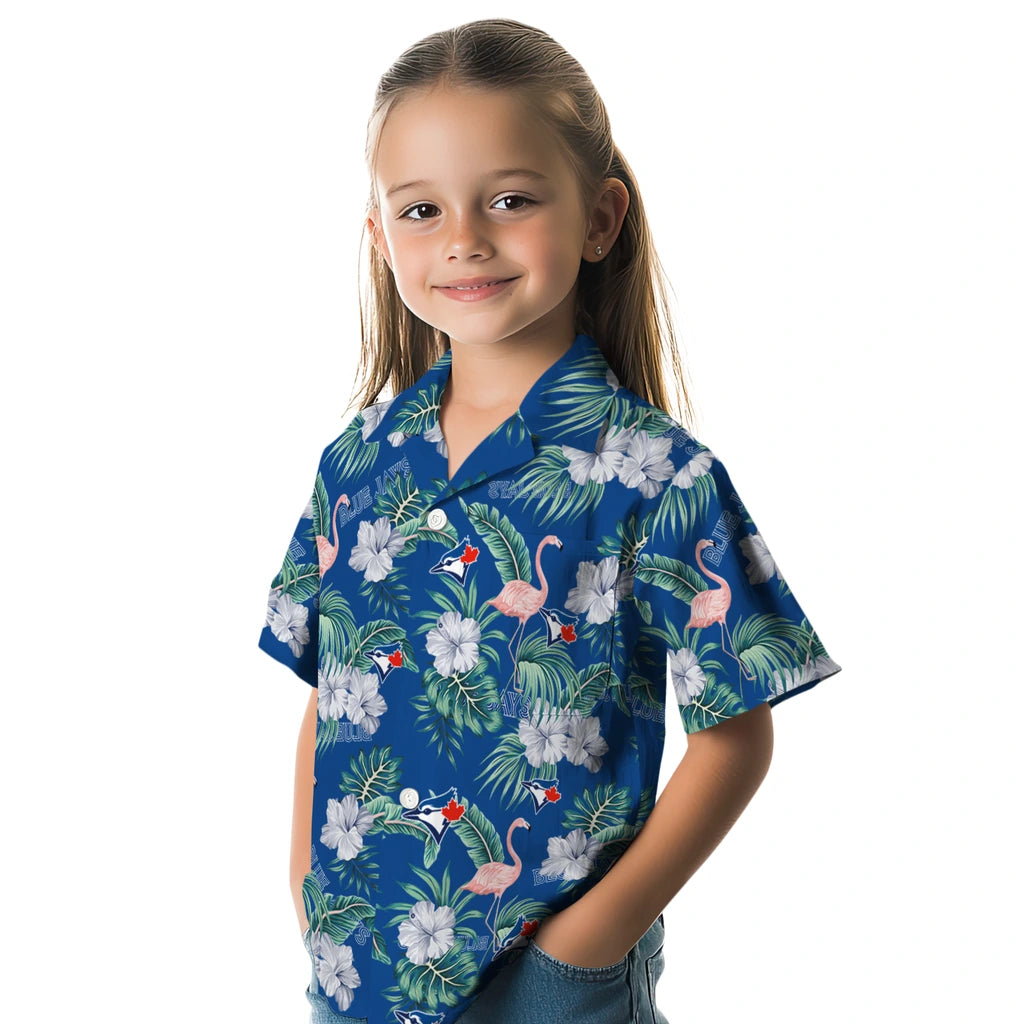 Toronto Blue Jays Hawaiian Shirt - Flamingo and Hibiscus | Hula Hawaiian Shirts