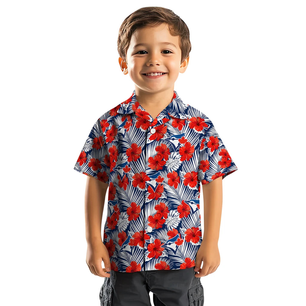 Toronto Blue Jays Hawaiian Shirt - Hibiscus Fiesta | Hula Hawaiian Shirts