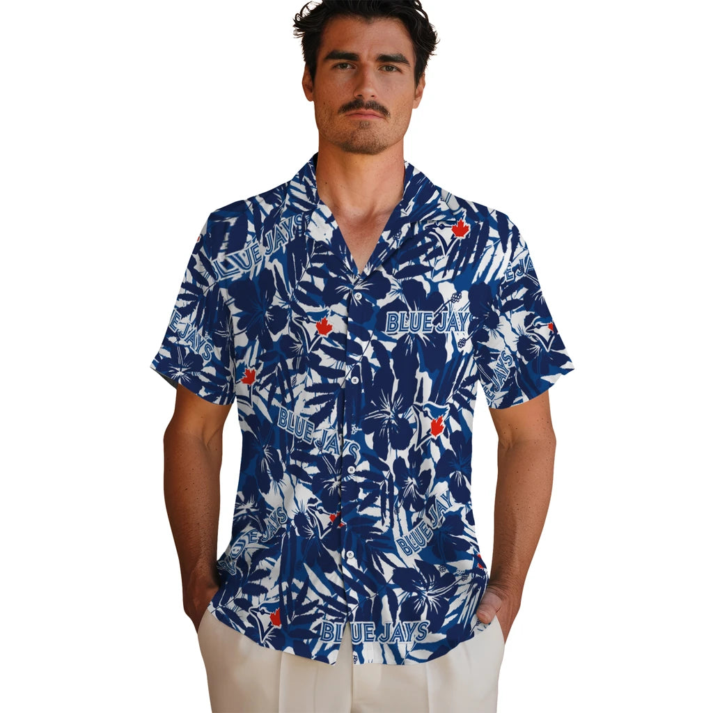 Toronto Blue Jays Hawaiian Shirt - Hibiscus Overlay | Hula Hawaiian Shirts