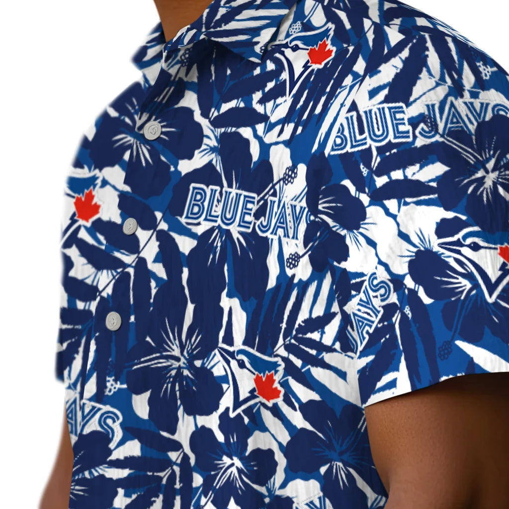 Toronto Blue Jays Hawaiian Shirt - Hibiscus Overlay | Hula Hawaiian Shirts