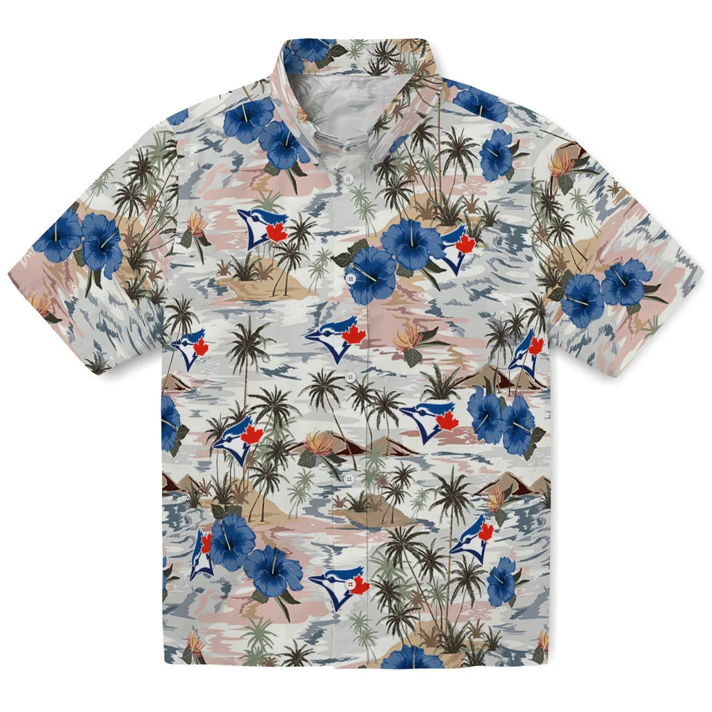 Toronto Blue Jays Hawaiian Shirt - Hibiscus Seaside | Hula Hawaiian Shirts
