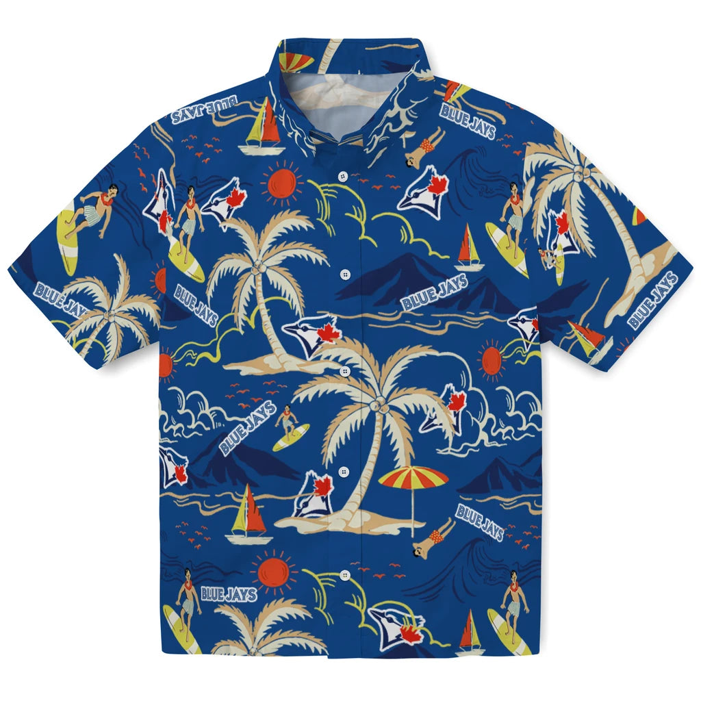 Toronto Blue Jays Hawaiian Shirt - Palm Tree Island | Hula Hawaiian Shirts