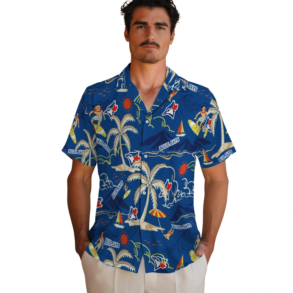 Toronto Blue Jays Hawaiian Shirt - Palm Tree Island | Hula Hawaiian Shirts
