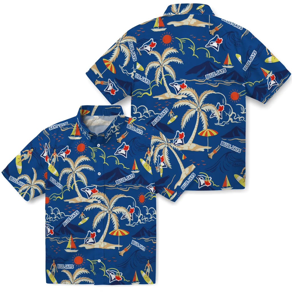 Toronto Blue Jays Hawaiian Shirt - Palm Tree Island | Hula Hawaiian Shirts