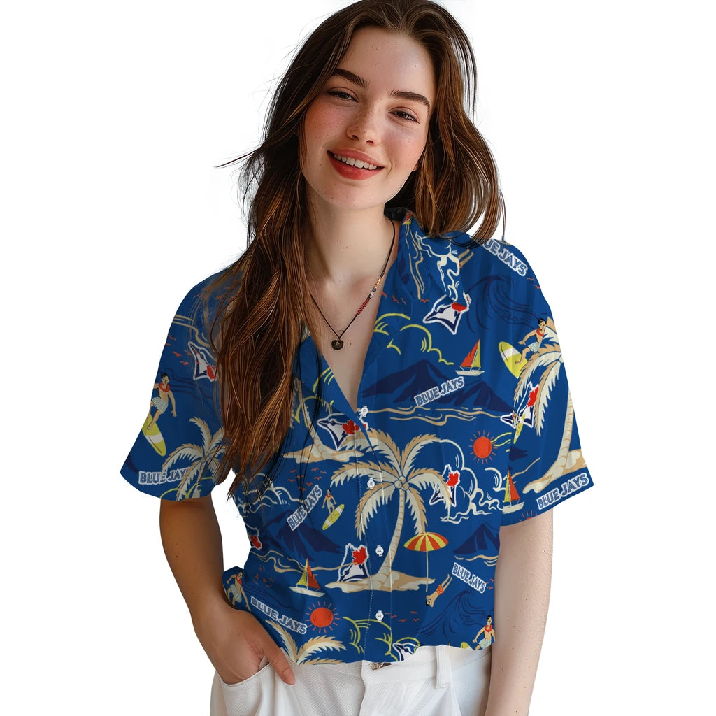 Toronto Blue Jays Hawaiian Shirt - Palm Tree Island | Hula Hawaiian Shirts