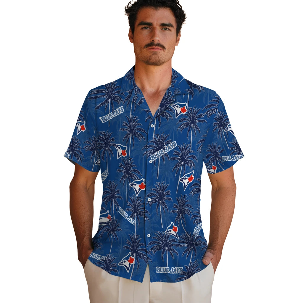 Toronto Blue Jays Hawaiian Shirt - Palm Tree Motif | Hula Hawaiian Shirts
