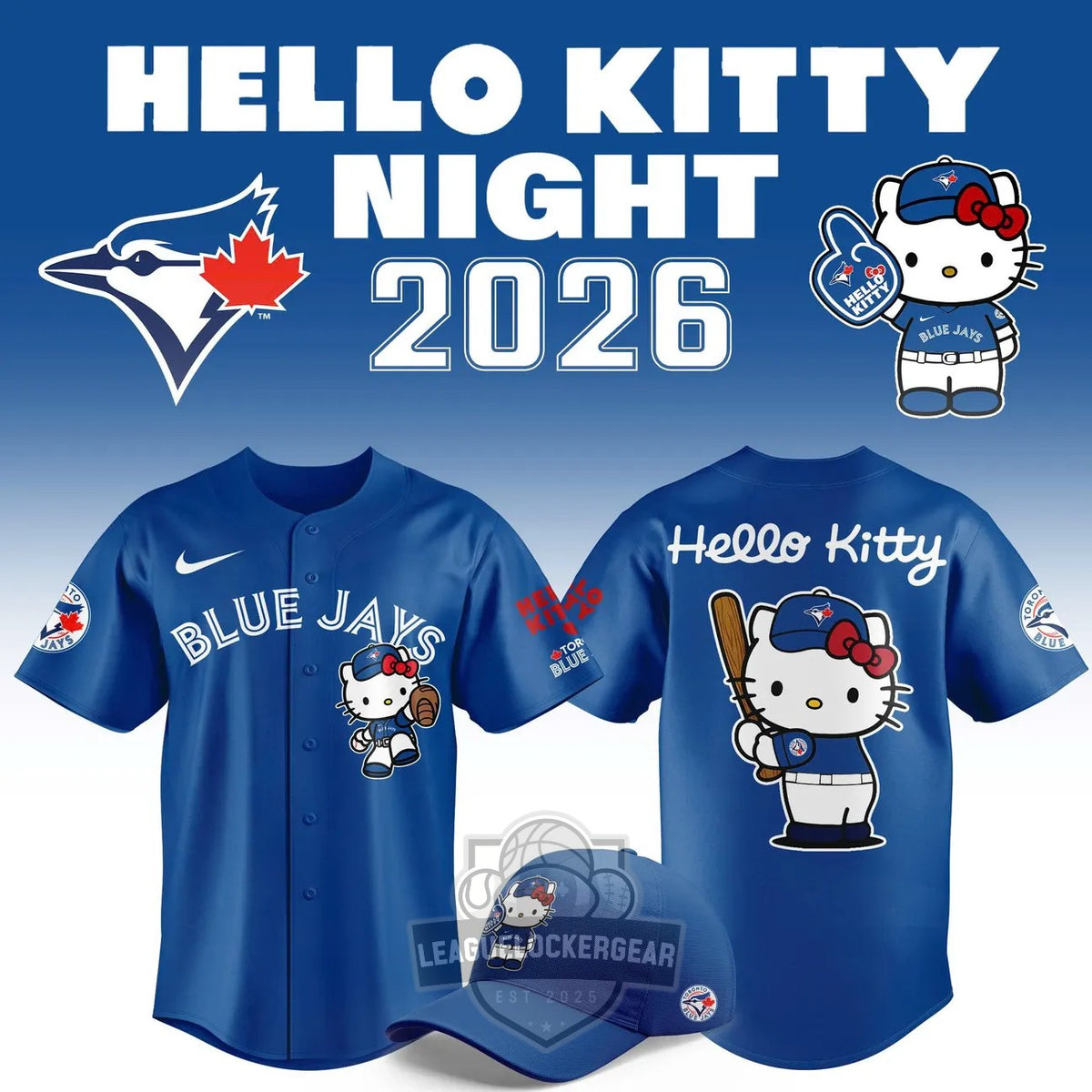 Toronto Blue Jays Hello Kitty Night 2026 Baseball Jersey - LeagueLockerGear
