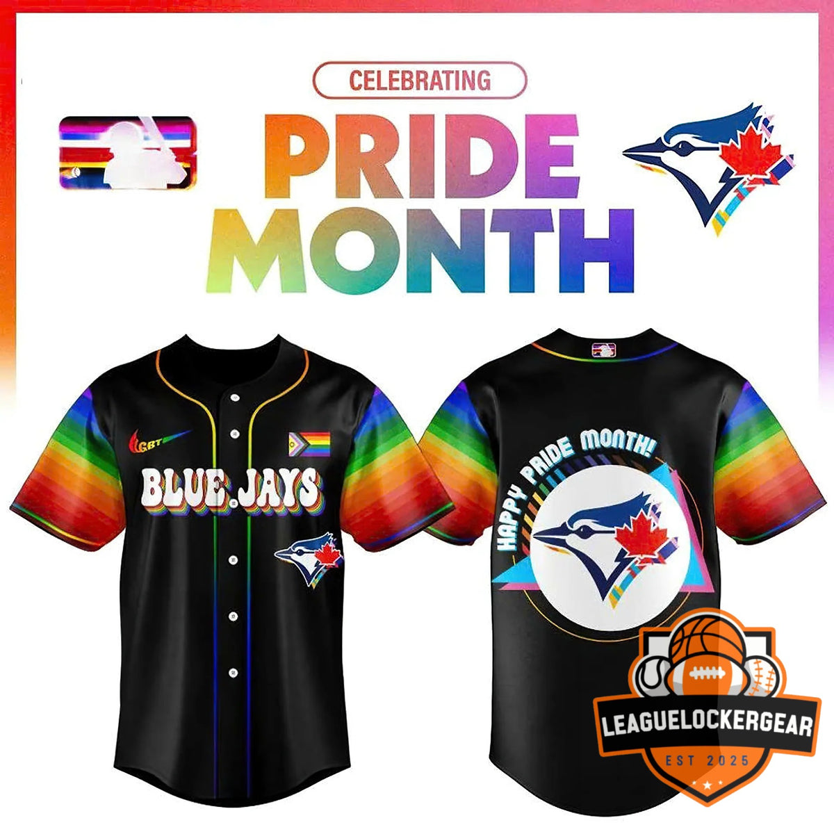 Toronto Blue Jays Pride Month Baseball Jersey - LeagueLockerGear