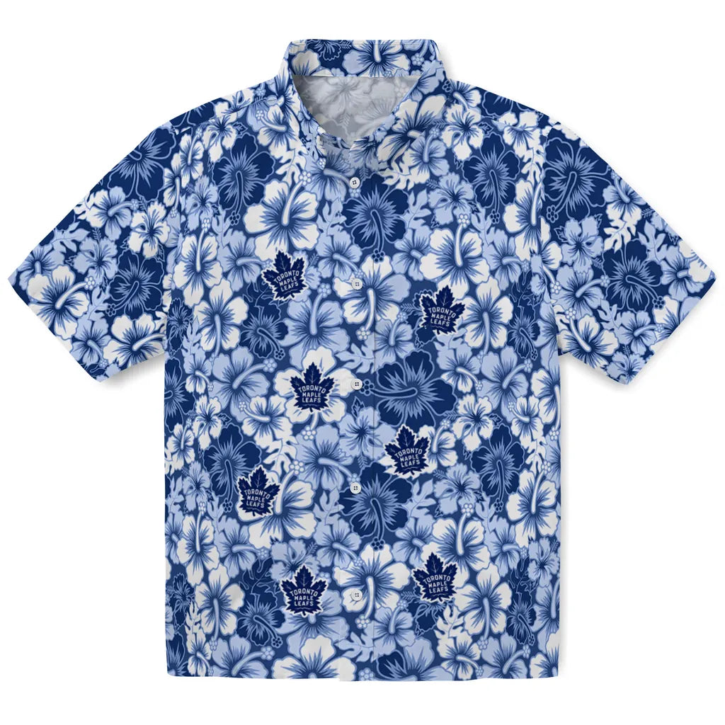 Toronto Maple Leafs Hawaiian Shirt - Hibiscus Blooms | Hula Hawaiian Shirts