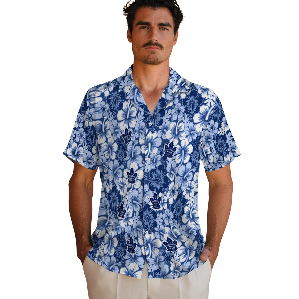 Toronto Maple Leafs Hawaiian Shirt - Hibiscus Blooms | Hula Hawaiian Shirts