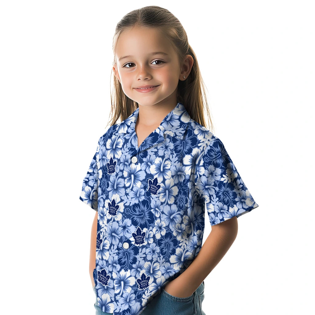 Toronto Maple Leafs Hawaiian Shirt - Hibiscus Blooms | Hula Hawaiian Shirts