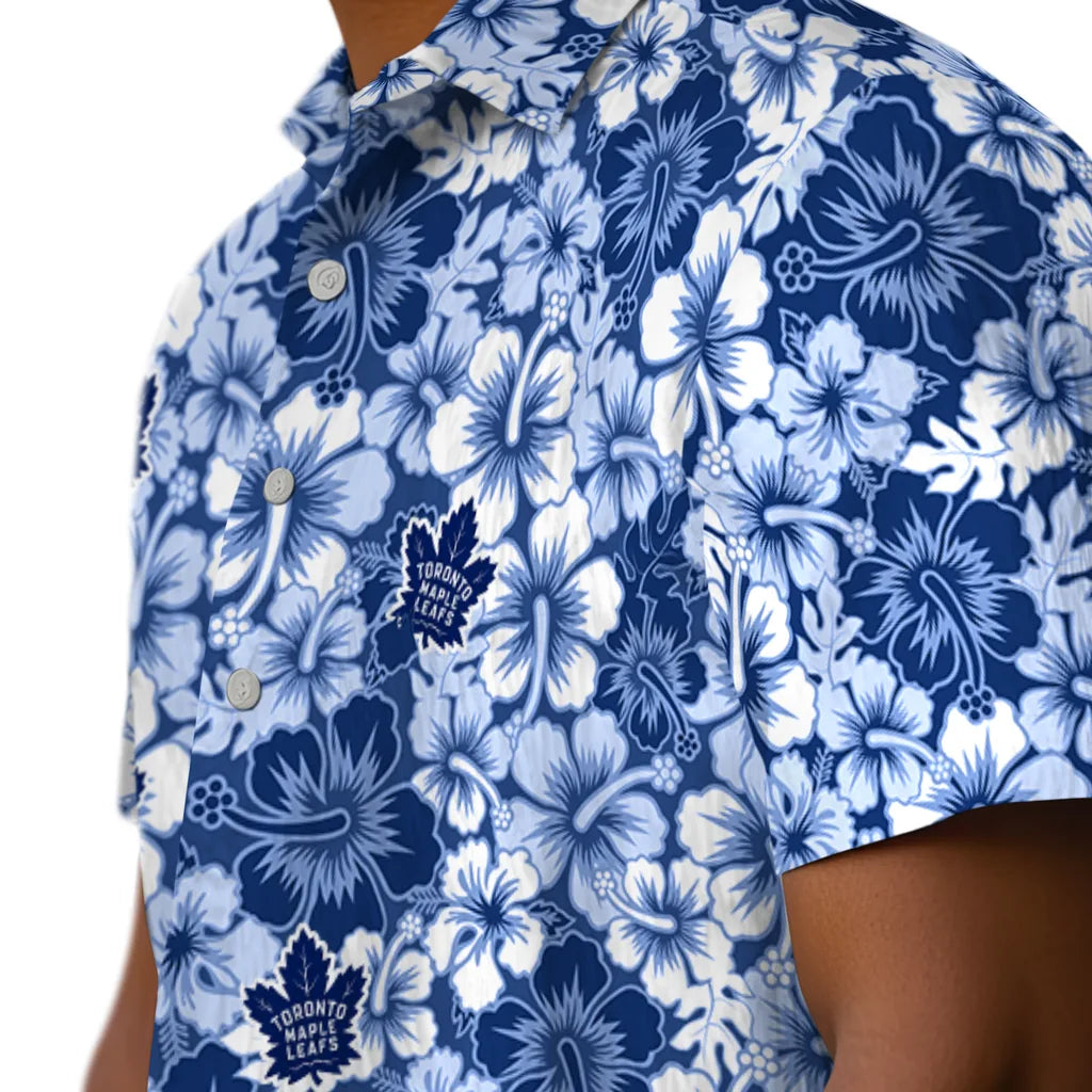 Toronto Maple Leafs Hawaiian Shirt - Hibiscus Blooms | Hula Hawaiian Shirts