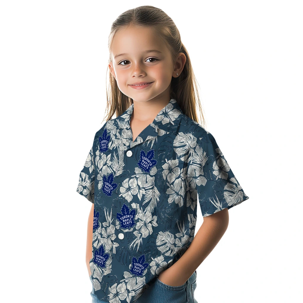 Toronto Maple Leafs Hawaiian Shirt - Hibiscus Flowers | Hula Hawaiian Shirts