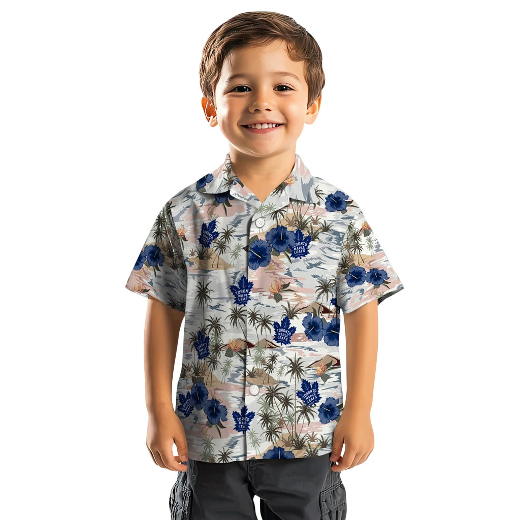 Toronto Maple Leafs Hawaiian Shirt - Hibiscus Seaside | Hula Hawaiian Shirts