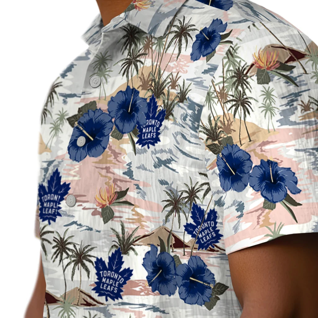 Toronto Maple Leafs Hawaiian Shirt - Hibiscus Seaside | Hula Hawaiian Shirts