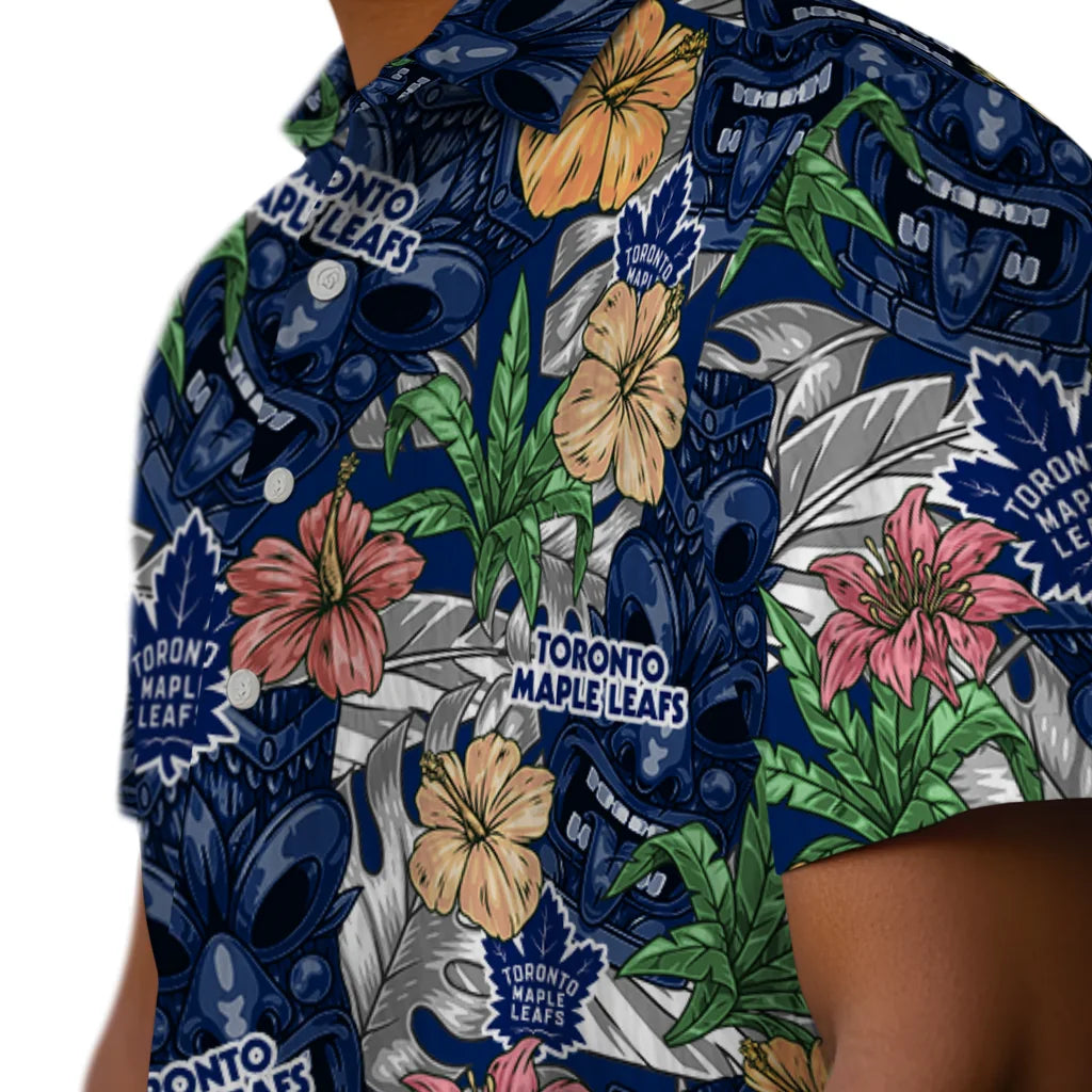 Toronto Maple Leafs Hawaiian Shirt - Hibiscus Tiki Jungle | Hula Hawaiian Shirts