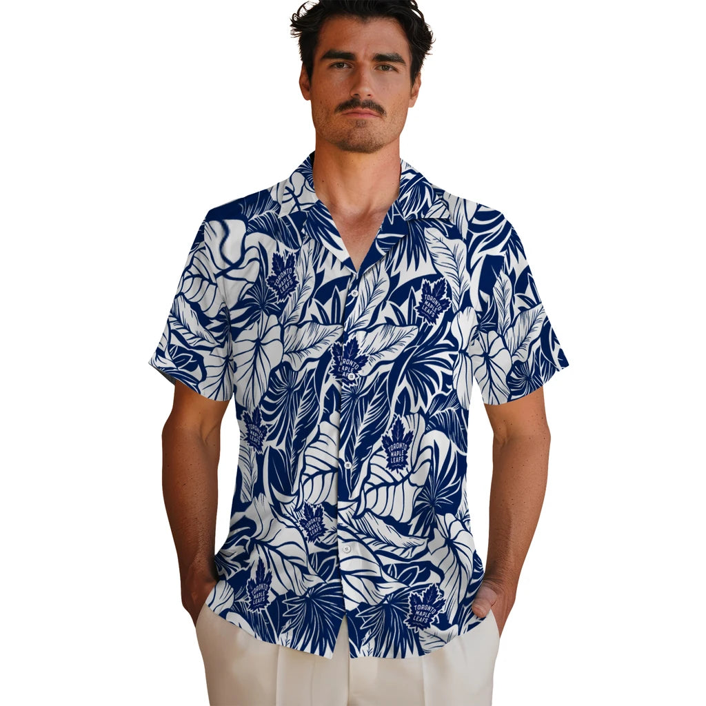 Toronto Maple Leafs Hawaiian Shirt - Monstera Layer | Hula Hawaiian Shirts