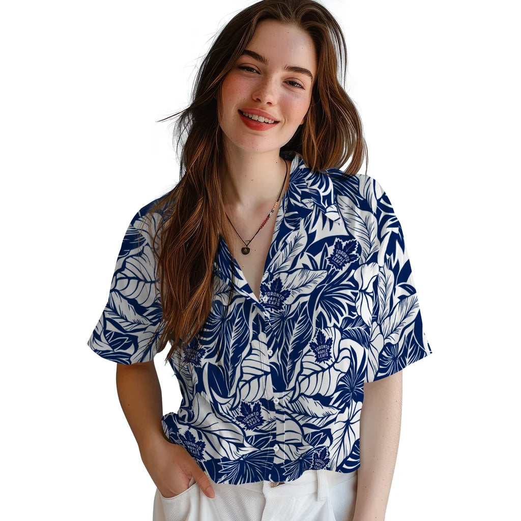 Toronto Maple Leafs Hawaiian Shirt - Monstera Layer | Hula Hawaiian Shirts
