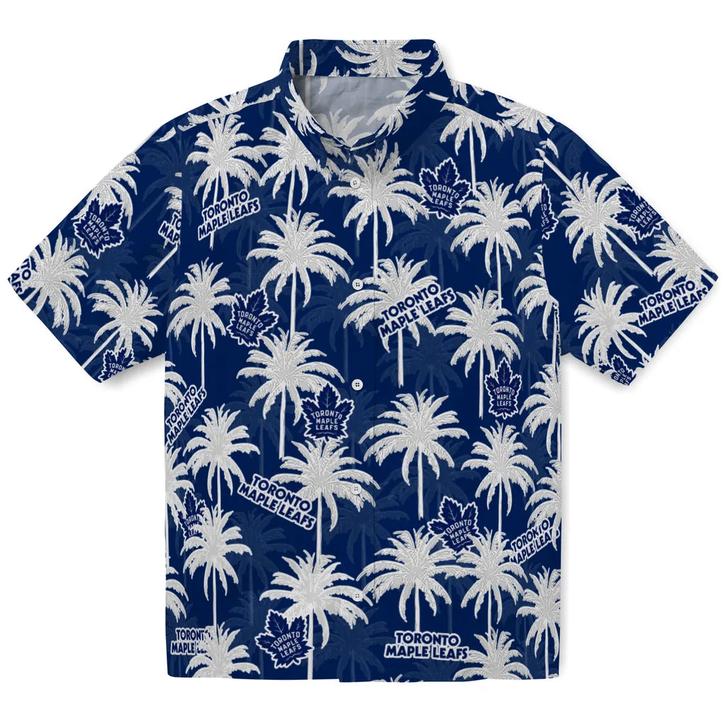 Toronto Maple Leafs Hawaiian Shirt - Palm Tree Motif | Hula Hawaiian Shirts
