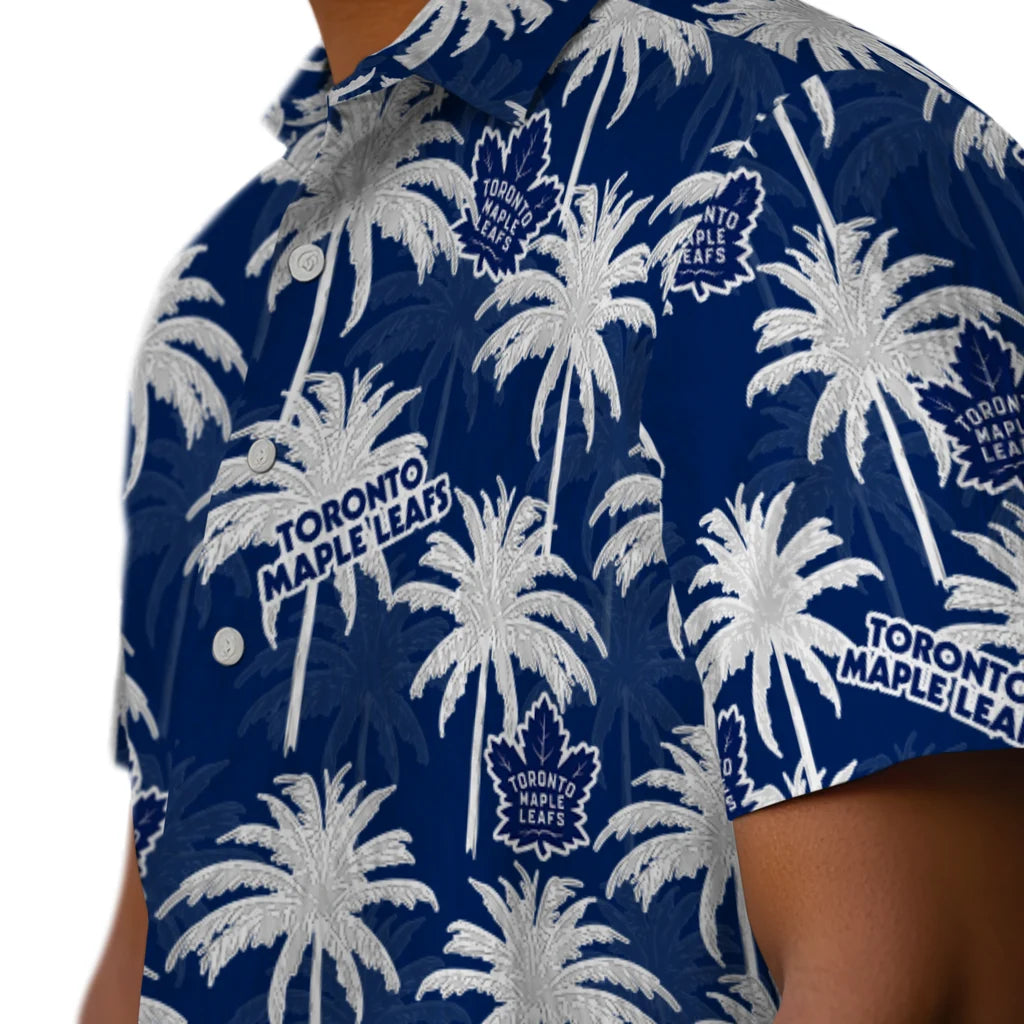 Toronto Maple Leafs Hawaiian Shirt - Palm Tree Motif | Hula Hawaiian Shirts