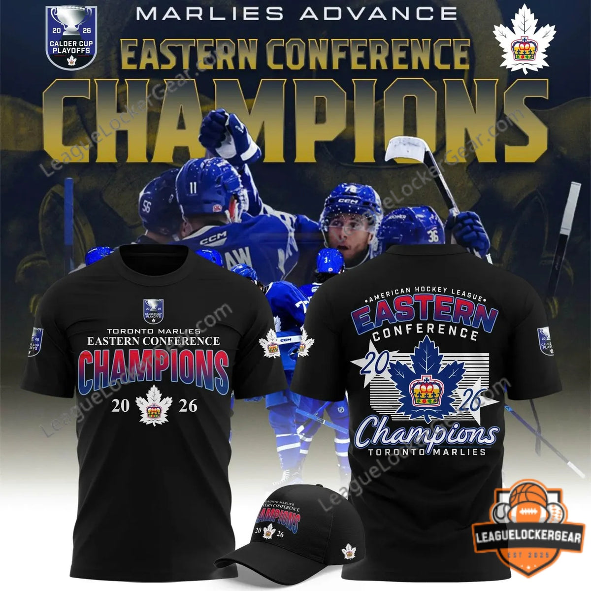 Toronto Marlies Calder Cup Playoffs Eastern Conference Champions 2026 T-Shirt - LeagueLockerGear
