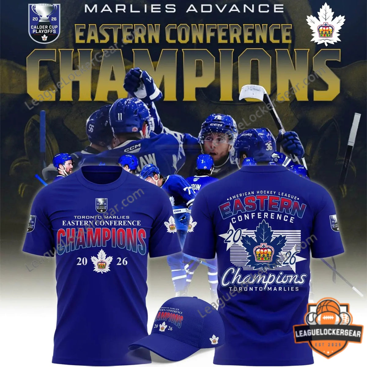 Toronto Marlies Calder Cup Playoffs Eastern Conference Champions 2026 T-Shirt - LeagueLockerGear