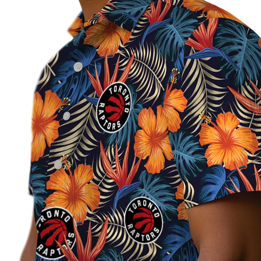 Toronto Raptors Hawaiian Shirt - Hibiscus Foliage | Hula Hawaiian Shirts