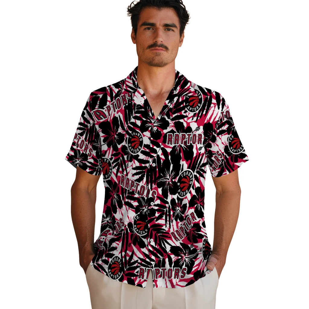 Toronto Raptors Hawaiian Shirt - Hibiscus Overlay | Hula Hawaiian Shirts