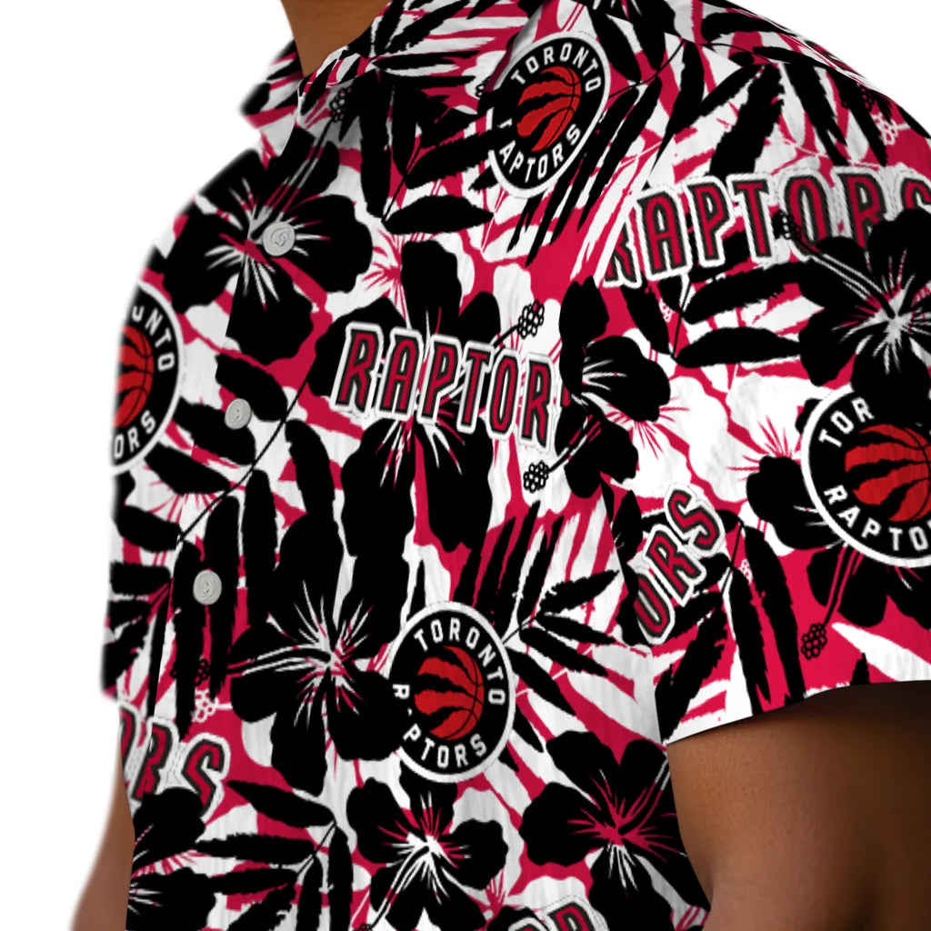 Toronto Raptors Hawaiian Shirt - Hibiscus Overlay | Hula Hawaiian Shirts