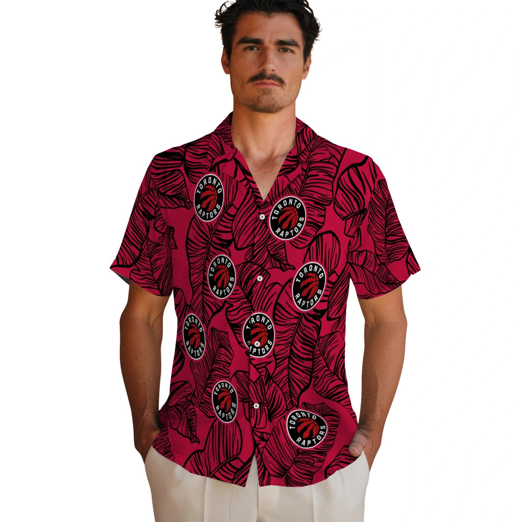 Toronto Raptors Hawaiian Shirt - Leaf Outline | Hula Hawaiian Shirts
