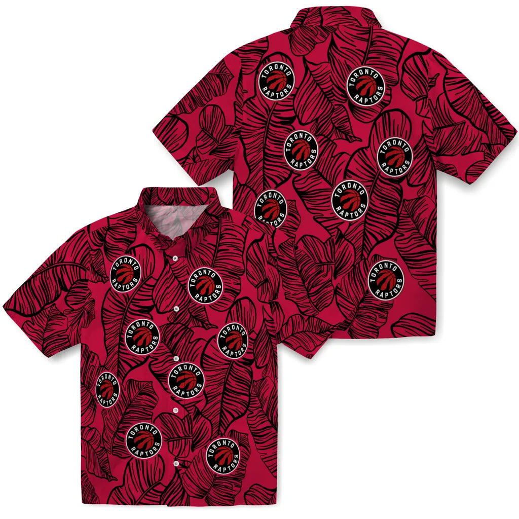 Toronto Raptors Hawaiian Shirt - Leaf Outline | Hula Hawaiian Shirts