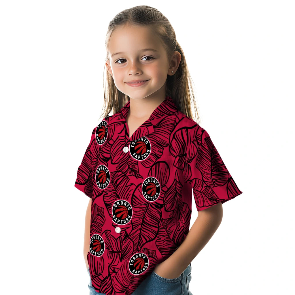 Toronto Raptors Hawaiian Shirt - Leaf Outline | Hula Hawaiian Shirts