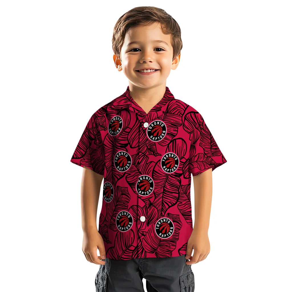 Toronto Raptors Hawaiian Shirt - Leaf Outline | Hula Hawaiian Shirts