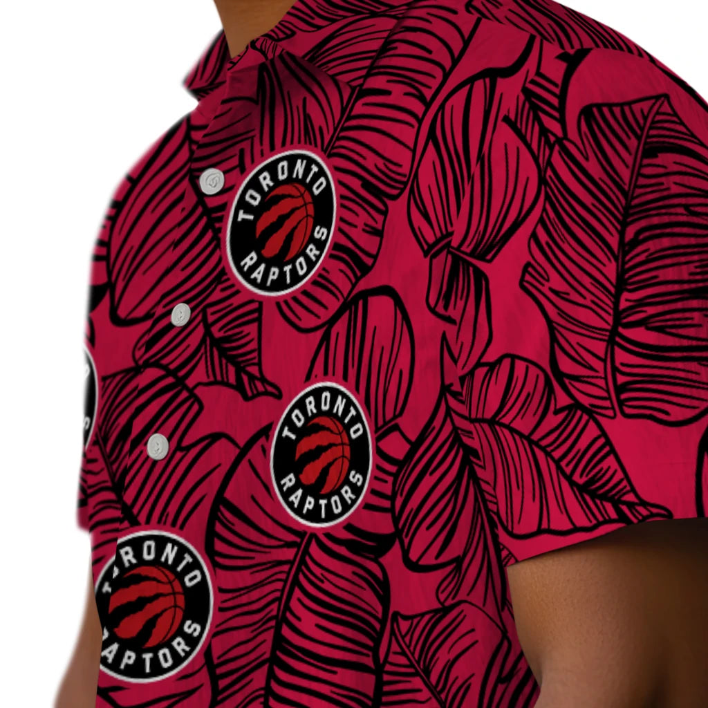 Toronto Raptors Hawaiian Shirt - Leaf Outline | Hula Hawaiian Shirts